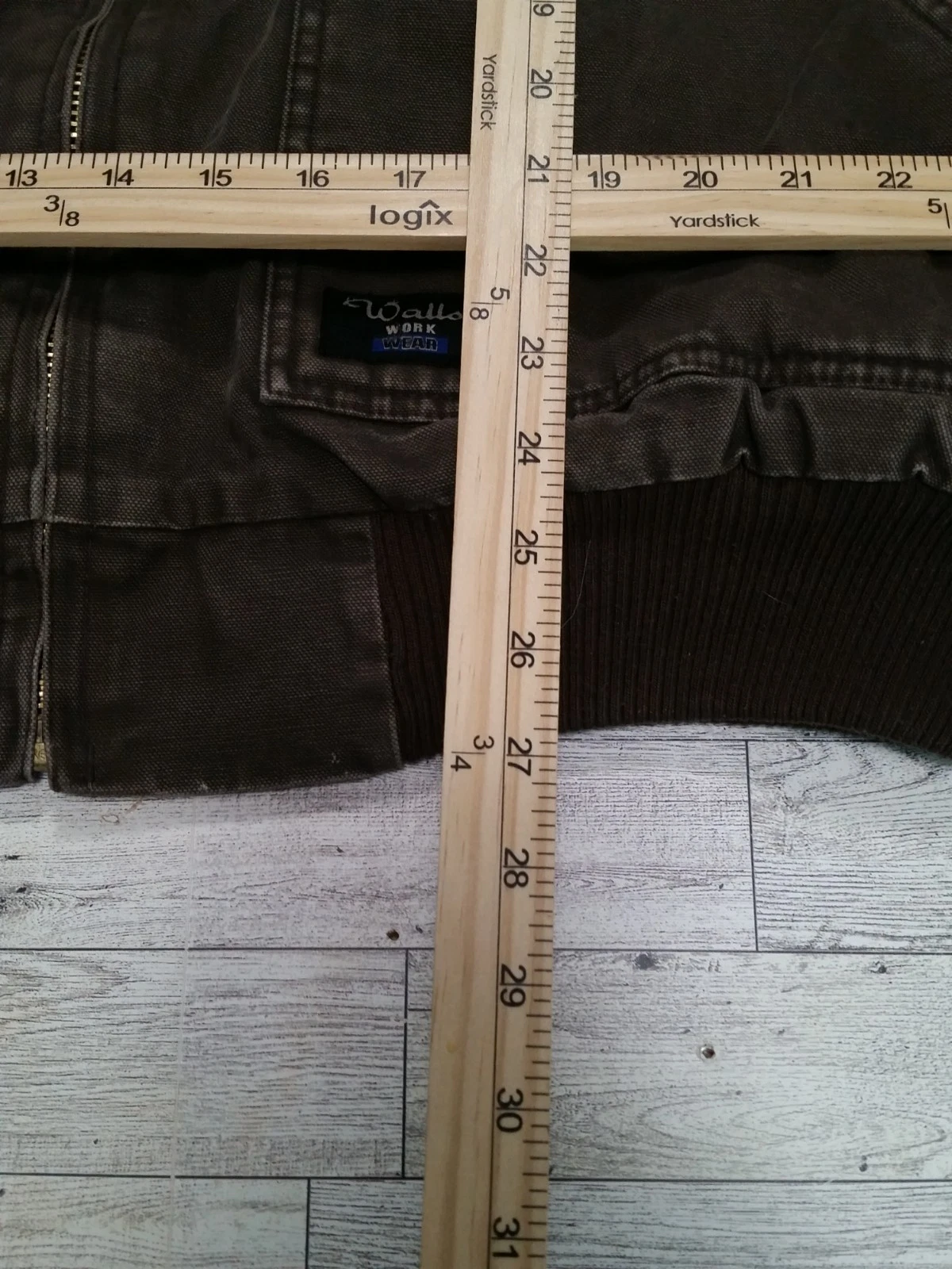 Vintage Men's Walls Workwear Jacket Canvas Hooded Bomber Fleece Lined Coat 2XL - product detail image 11