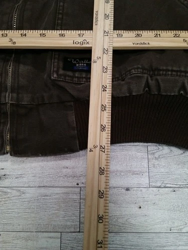 Vintage Men's Walls Workwear Jacket Canvas Hooded Bomber Fleece Lined Coat 2XL image 11