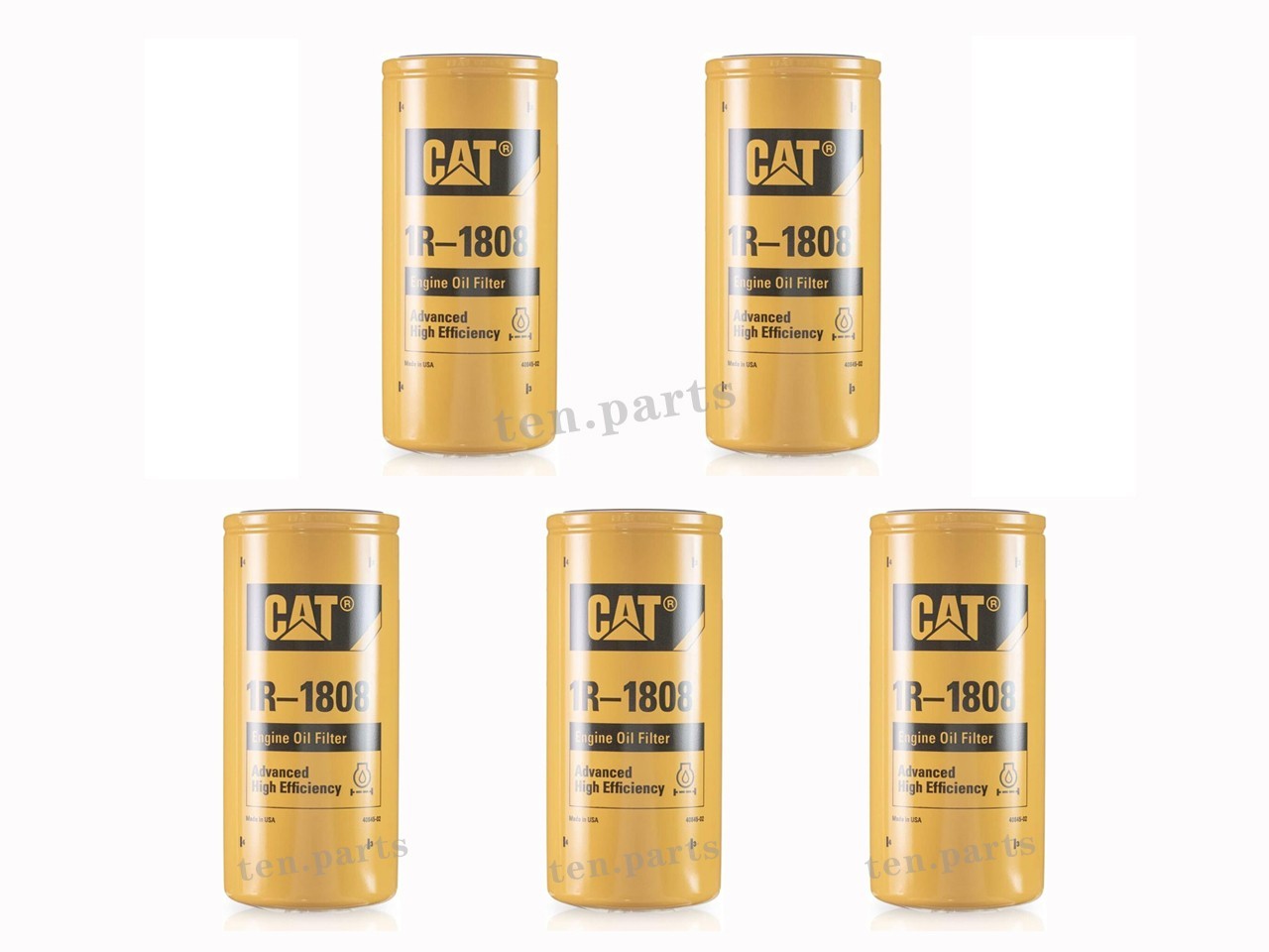 CAT 1R-1808 Oil Filter 5-Pack - OEM 1R1808 Fits Caterpillar 320D 323D 325D 3406B