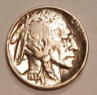 1937 Buffalo Nickel Silver/Chrome plated