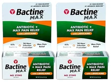 Bactine Max No Sting Antibiotic +Pain Relieving Ointment +Lidocaine 0.5oz-2 Pack