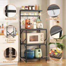 3 Tier Kitchen Bakers Rack Microwave Stand He...