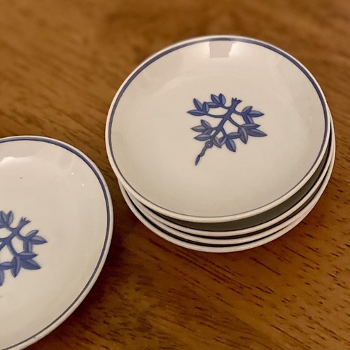 Vintage TATUNG Soy Sauce Dish Dipping Plate Saucer Set of 5 Blue Gray - Picture 7 of 15