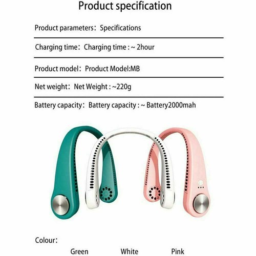 USB Portable Hanging Neck Fan Cooling Air Cooler Little Electric Air Conditioner - Picture 6 of 10