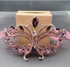 Bridal Rhinestone Masquerade Eye Mask, Ball Halloween, Party, Venetian, Cosplay