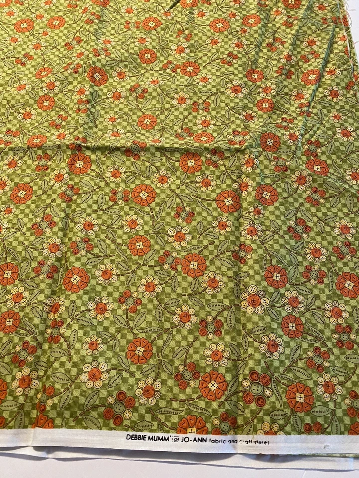 Tela Debbie Mumm para Jo-Ann-100% Algodón- Diseño de Botones Acolchado 1 Yarda Naranja Foto 2 de 3