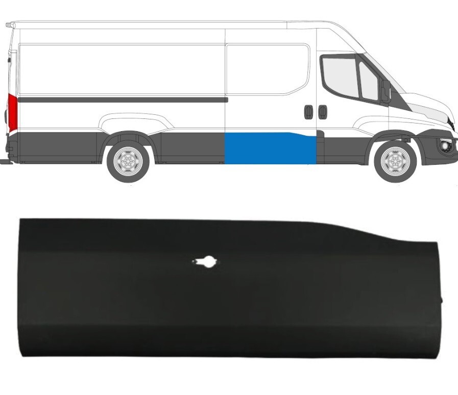 Baguette de porte avant droite Iveco Daily VI moulure en ABS noir premium