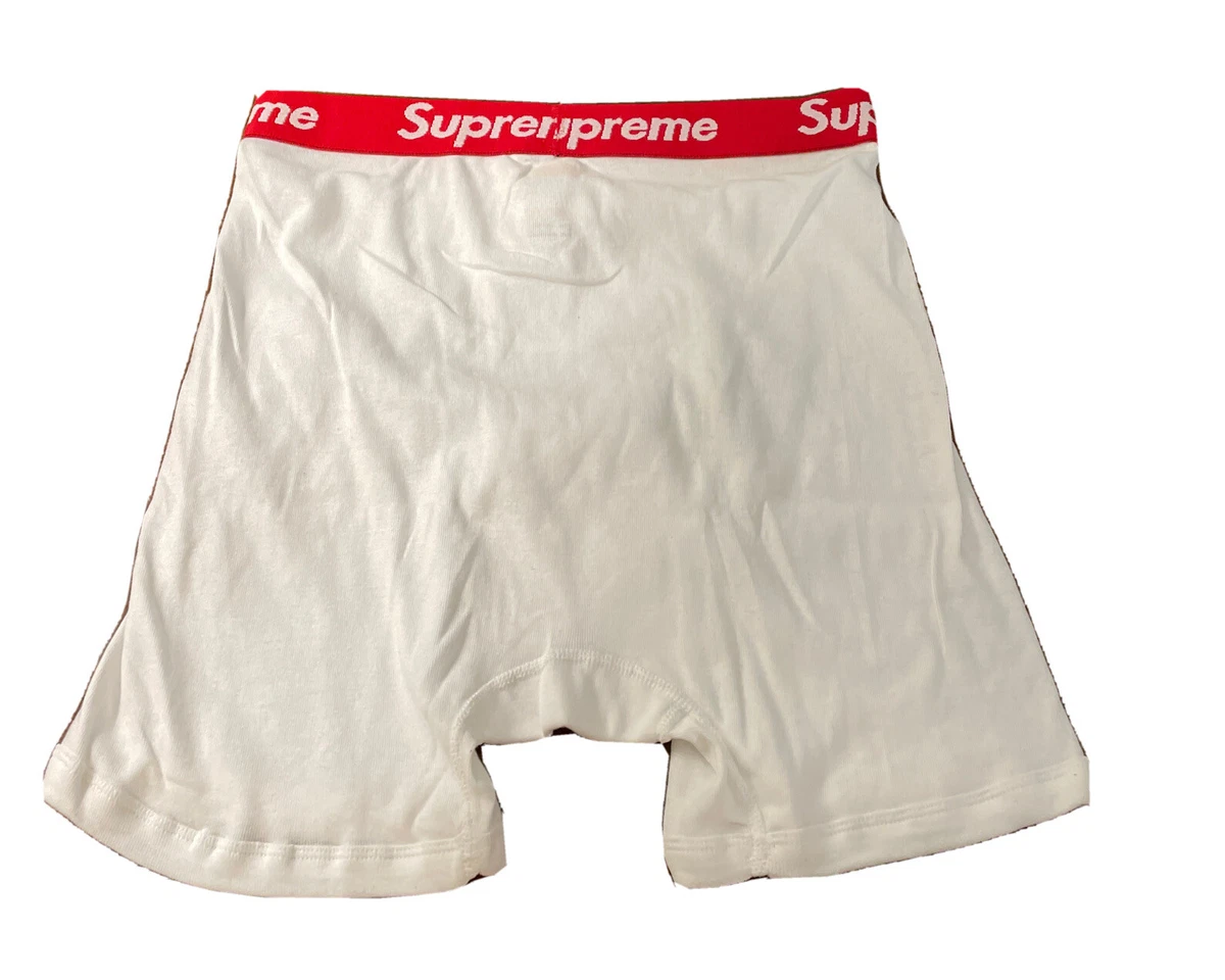 SUPREME/ HANES/ WHITE UNDERWEAR BOXER BRIEFS SIZE MEDIUM (SINGLES ONE  BOXER) NEW