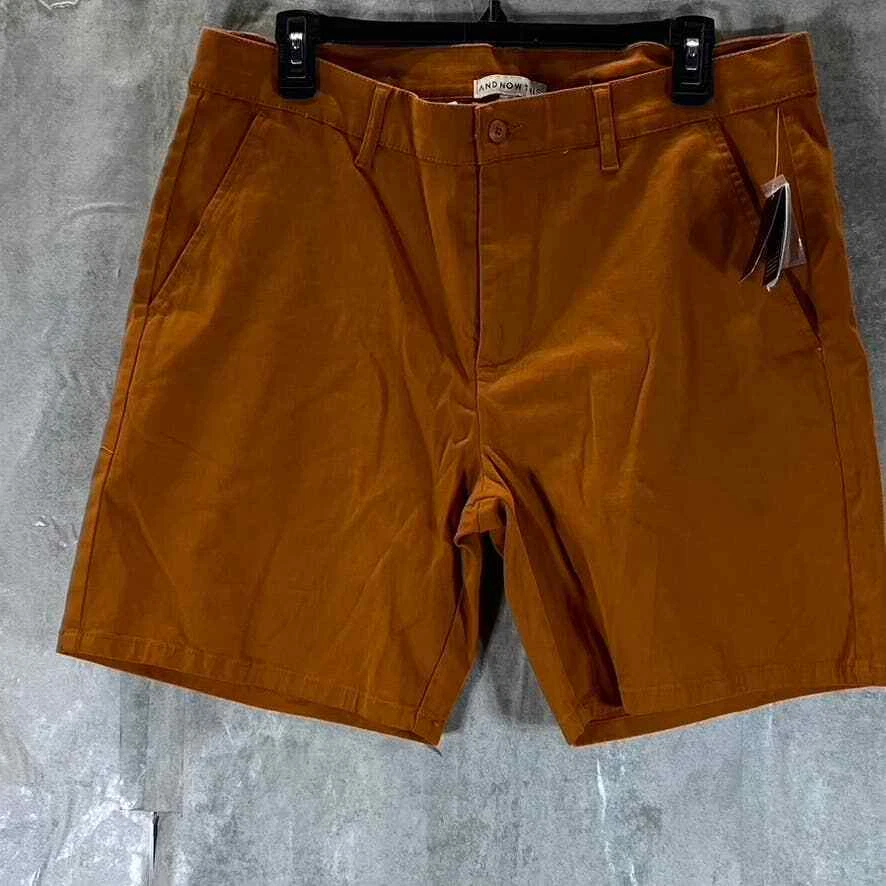 And Now This Men's Brown Stretch Performance Chino Shorts SZ 34