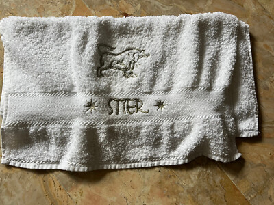 FROTTANA weißes Handtuch mit Sternzeichen STIER,100%Baumwolle,Neu,Nie benutzt