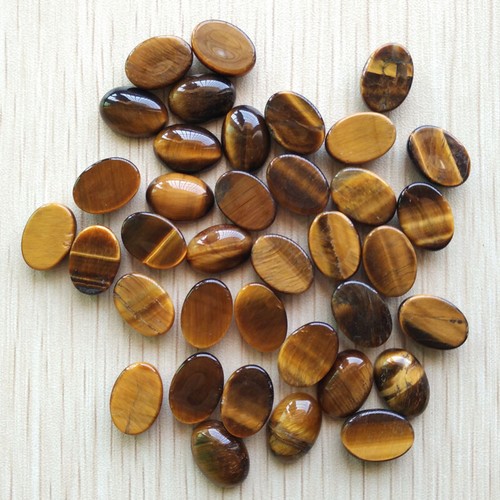 Wholesale 100pcs 10x14mm Natural Tiger Eye Stone Oval CAB CABOCHON DIY Jewelry - Picture 4 of 8