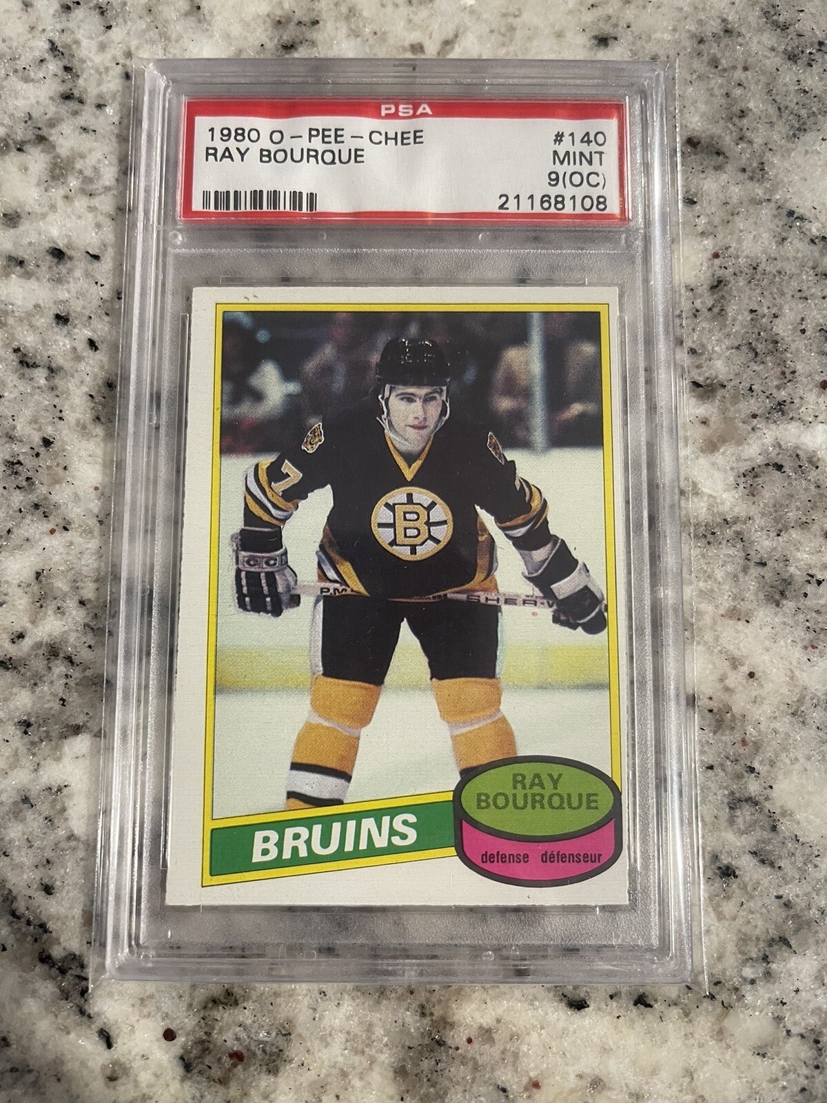 PSA 9 1980-81 1980 OPC O-PEE-CHEE RAY BOURQUE #140 ROOKIE RC BRUINS