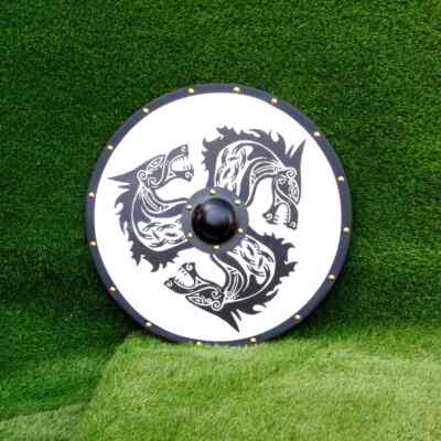 Medieval Wooden Three Dragon Authentic Battle Warrior Handmade Shield