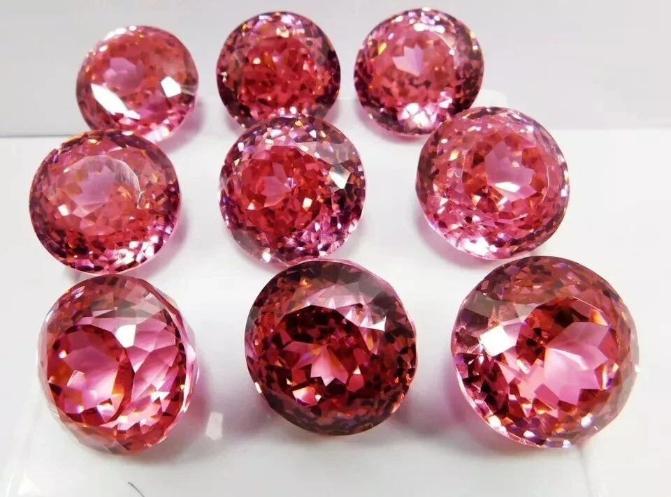 514 Ct+ Natural Round Cut Cambodian Pink Zircon Loose Gemstone GIE Certified LOT - Image 4 of 4