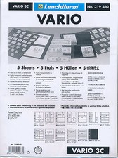 LIGHTHOUSE VARIO 3 POCKET CLEAR STOCK SHEETS - PACK OF 5 - SINGLE SIDED 3C
