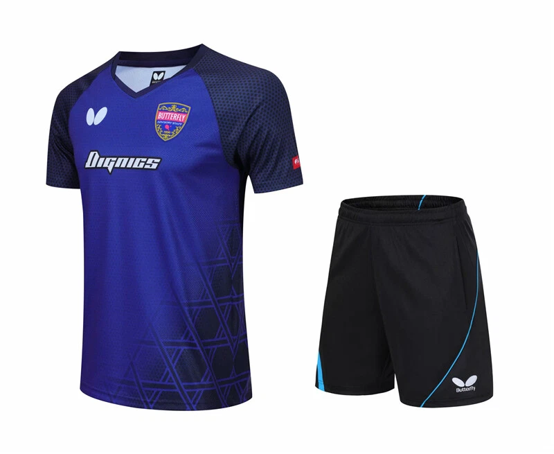 Nuevo Butterfly Tenis de Mesa Camiseta y Pantalones Cortos Traje Deportivo Secado Rápido Adulto Niño Foto 4 de 4