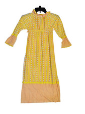 Vintage 60's 70's Girl's Carters Nightgown Size 7 Yellow Stripe Classic Groovy