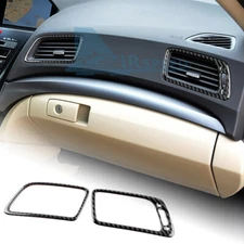For Acura ILX 13-2022 Copilot Air Outlet Panel Cover Sticker BLACK Carbon Fiber