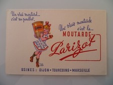 BUVARD PUBLICITAIRE  ANCIEN / MOUTARDE PARIZOT UN VRAI MOUTARD C'EST UN POULBOT