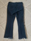 Lissette Size 40 US 10 Pull On Blue Jeans Stretch Side Stripe Black Floral Pants — photo 3