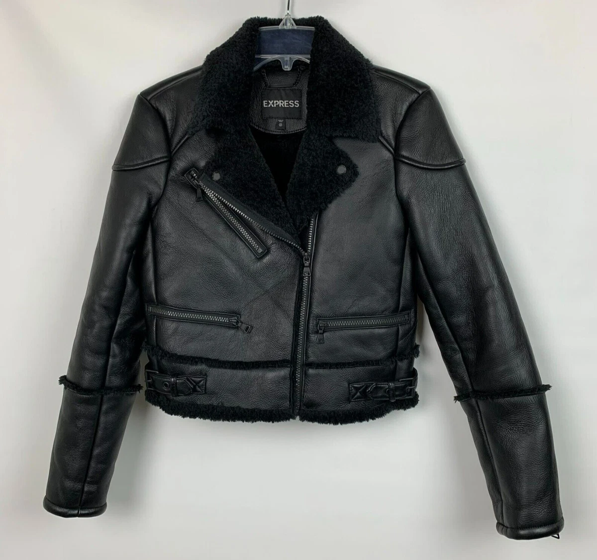 Express black moto jacket discount