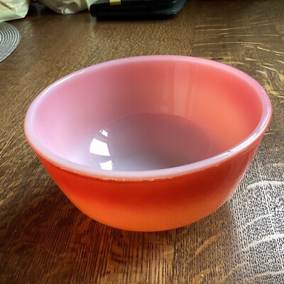 Vintage Fire King #11 Hot Poppy Mixing Bowl-Red/Orange Ombre