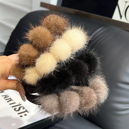 Real Mink Fur Headband Womens Cute Hair Band Hair hoop Decor Hair Accessories - Picture 8 of 14