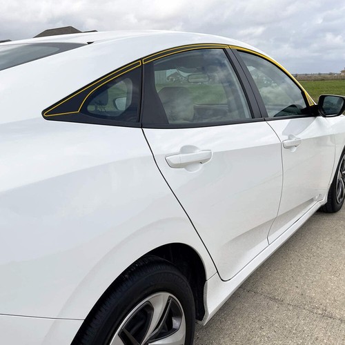 6 molduras de oscurecimiento de ventana cromadas para accesorios Honda Civic Sedán 2016-2021 - Imagen 8 de 12