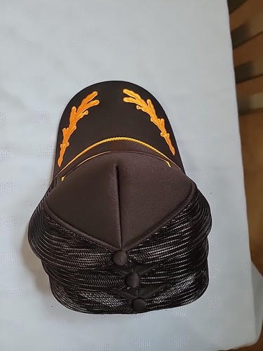 Vintage New DUNLOP 80s Otto Black Trucker Hat Cap Snapback Gold ScrambleEggPatch - Picture 9 of 10