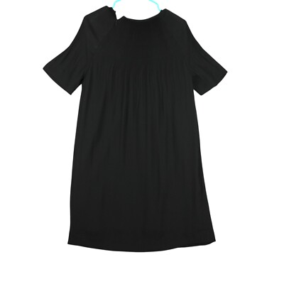 COS Women Dress Black Pleated Short Sleeves Shift Dress Relaxed Fit Size 12  EUC | eBay