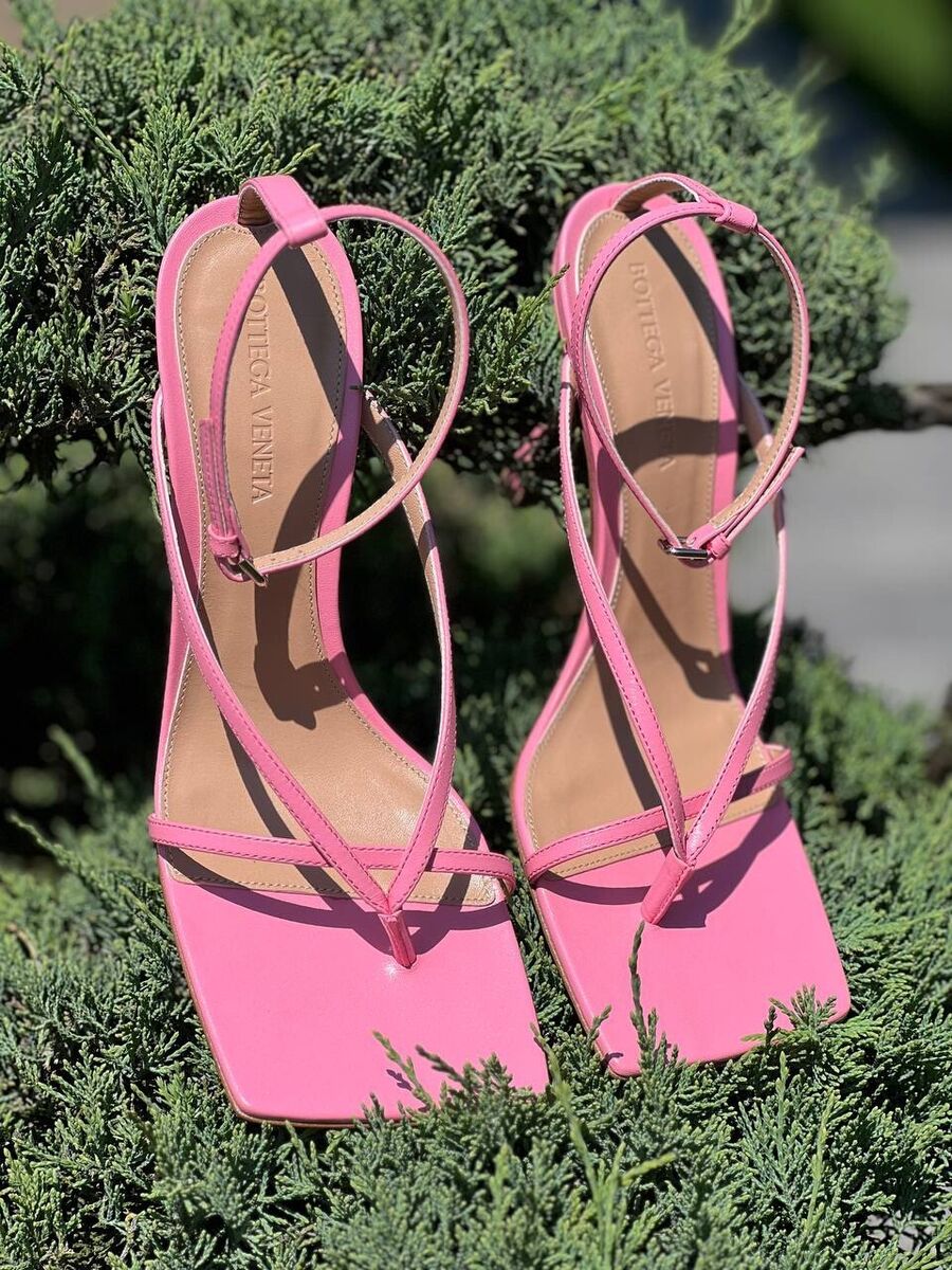 Bottega Veneta Stretch Leather Pink Blossom Sandals Heels 38 Bottega Veneta Stretch Leather Pink Blossom Sandals Heels 38