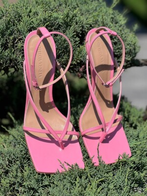 Bottega Veneta Stretch Leather Pink Blossom Sandals Heels 38 Bottega Veneta Stretch Leather Pink Blossom Sandals Heels 38