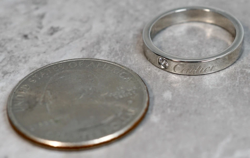 Alianza de boda Cartier platino diamante 3 mm C de Cartier Foto 3 de 4