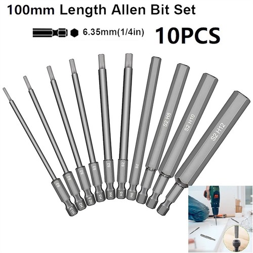 10pcs Hex Key Bit Set Quick Change Connect Impact Driver Power Drill Tools AUS - Picture 3 of 8