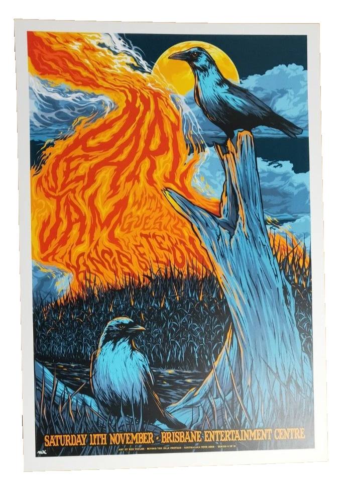 PEARL JAM KINGS OF LEON BRISBANE AUSTRALIA 2006 POSTER ART KEN TAYLOR