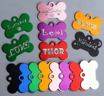 PARADISE PETS SMALL LIGHTWEIGHT PERSONALISED BONE DOG ID TAGS IDEAL FOR SMALL BREEDS & PUPPIES