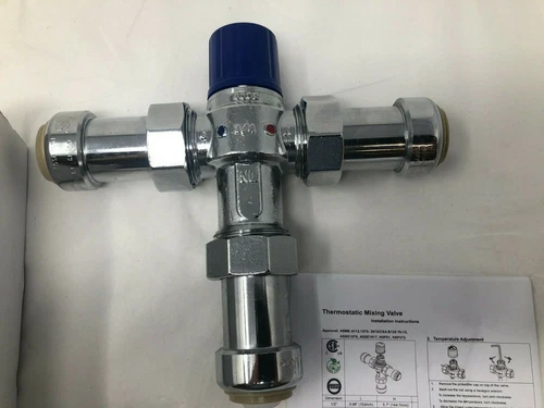 Jones Stephens C77469LF Plumbite 3/4" x 3/4" Push On Thermostatic Mixing Valve - Picture 4 of 5