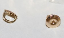 Solid 14k Yellow Gold 6mm Replacement Ear Nut Earring Screw Backs Thin Posts