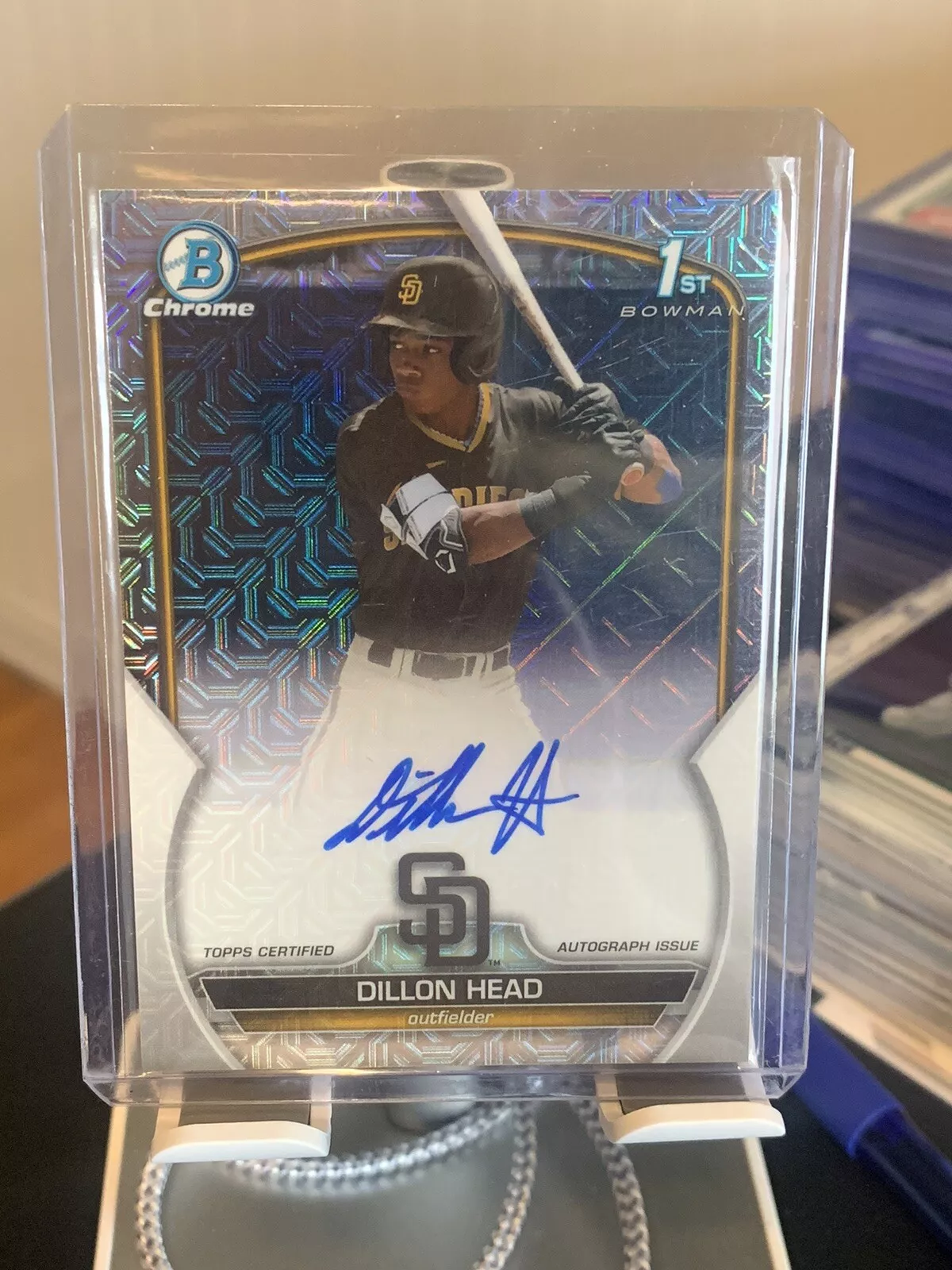 2023 Bowman Chrome Draft Dillon Head 1st Prospect Mojo Refractor Auto #/150