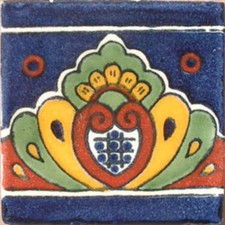 C064 Mexican Tile sample Ceramic Handmade 4x4 inch, GET MANY AS YOU NEED