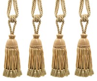 DÉCopro Raffhalter Quastenhalter TBHR095, Farbe 81878 Eiche Beige, Set 4
