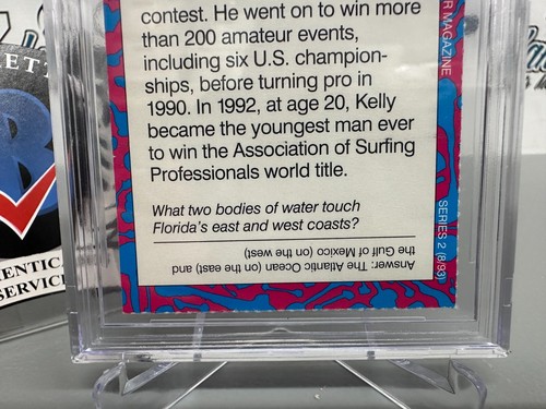 KELLY SLATER AUTOGRAPHED 1993 RC SI FOR KIDS #175 ON CARD BECKETT BGS SLABBED 10 - Picture 6 of 8