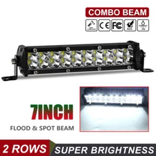 7" INCH  LED WORK LIGHT BAR FLOOD OFFROAD ATV FOG TRUCK LAMP 4WD 12V 6" 8'' 10''