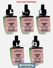 LOT OF 5 Bath Body Work VACATION VIBE Wallflower refill bulb NEW FRESH Free Ship