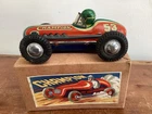 Vintage Bandai Tin Litho Race Car w/Box 1950s (RARE & NICE!)