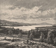 Lake George. New York 1885 old antique vintage print picture