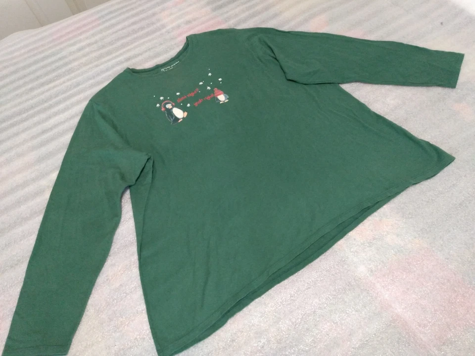 JMS Women's Green Long Sleeve Christmas Decorative T-Shirt Size 3X (22W/24W) - Image 2 of 4