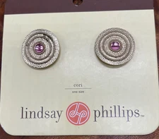 New Gold Pink Gemstone LINDSAY PHILLIPS Interchangeable Shoe Snaps CORI