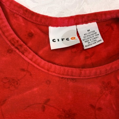 Circo Girls Long Sleeve Dress Knee Length Red Velvet Floral Holiday Size M - Picture 7 of 8