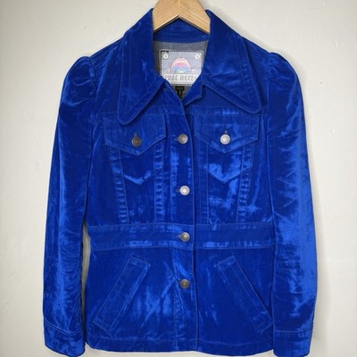 Marc Jacobs Julie Verhoeven Velvet Flocked Jacket Royal Blue XS BLACKPINK Jennie